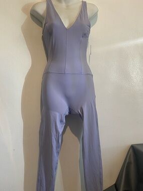 FP Movement by Free People Lavender V-Neck Stretch Jumpsuit
